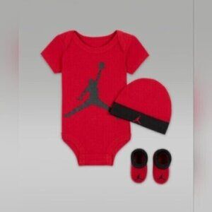 Jordan Jumpman 3 Piece Set Newborn Baby 0-6 Months Black & Red New